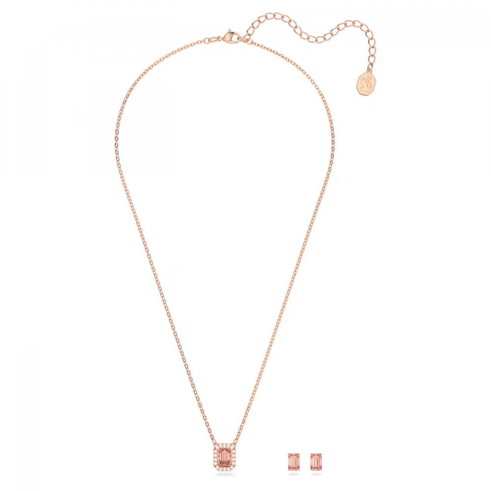 SWAROVSKI Millenia Σετ Οκταγωνική κοπή, Ροζ, Ροζ Επιχρυσωμένο 5620548