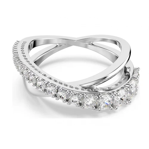 SWAROVSKI Δαχτυλίδι Hyperbola Μίξη κοπών, Λευκό, Επιμετάλλωση ροδίου 5714952