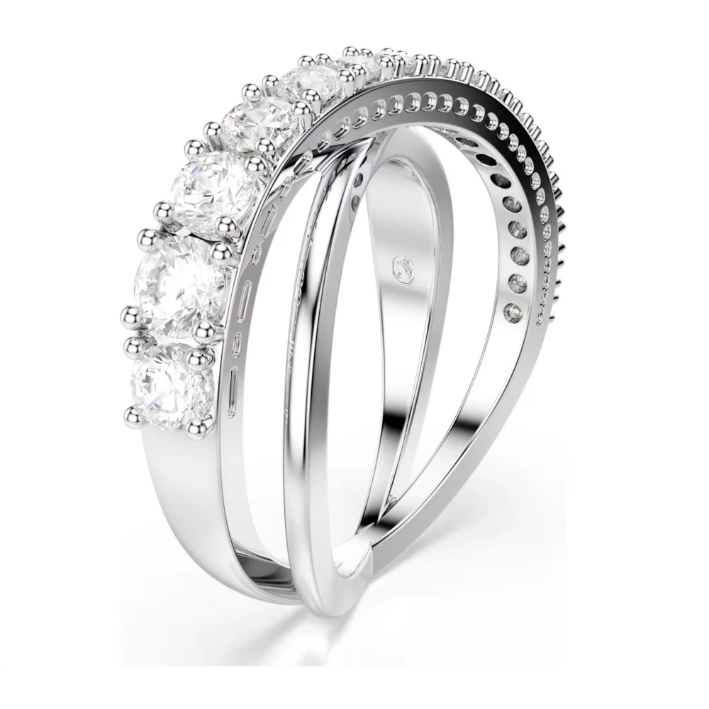 SWAROVSKI Δαχτυλίδι Hyperbola Μίξη κοπών, Λευκό, Επιμετάλλωση ροδίου 5714952