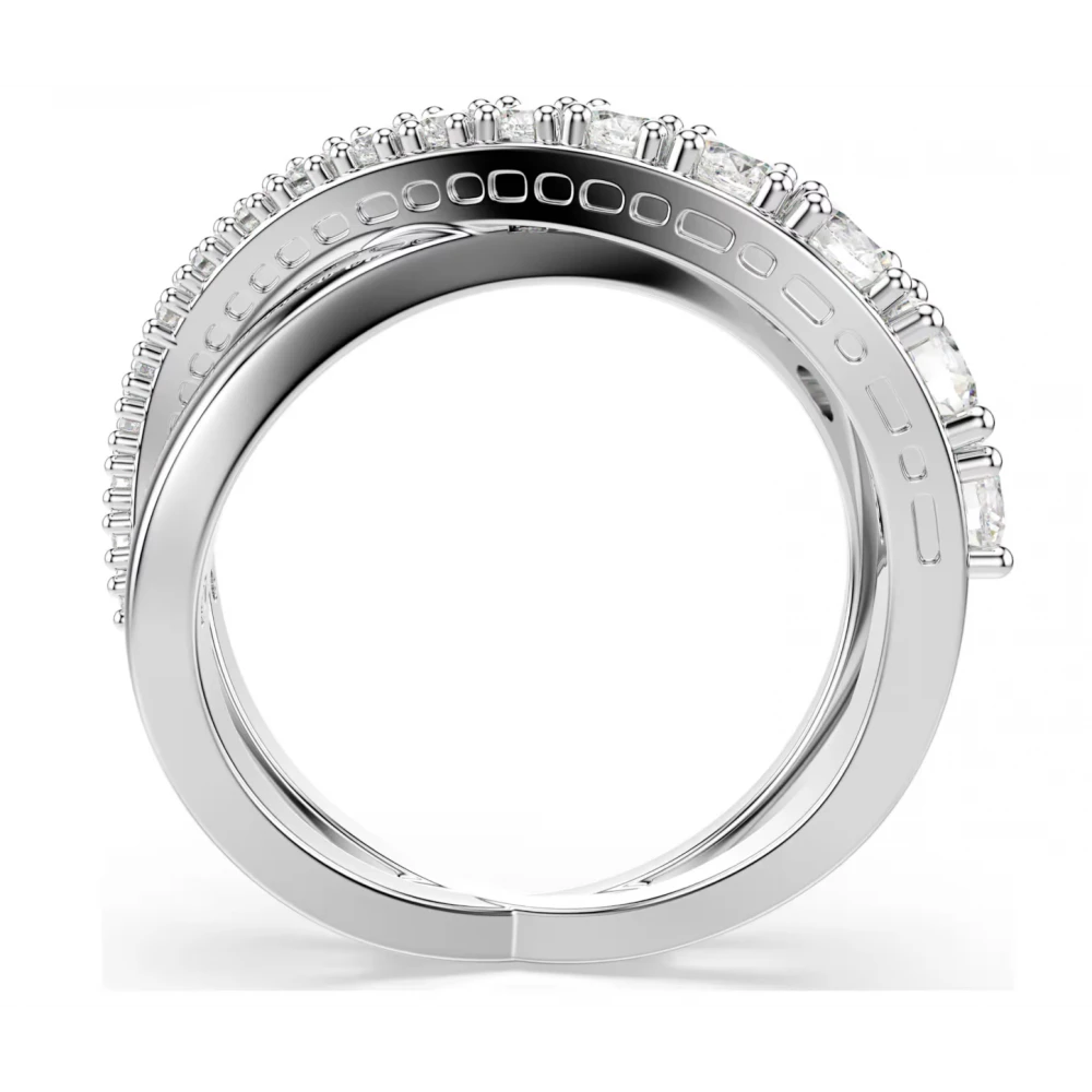 SWAROVSKI Δαχτυλίδι Hyperbola Μίξη κοπών, Λευκό, Επιμετάλλωση ροδίου 5714952