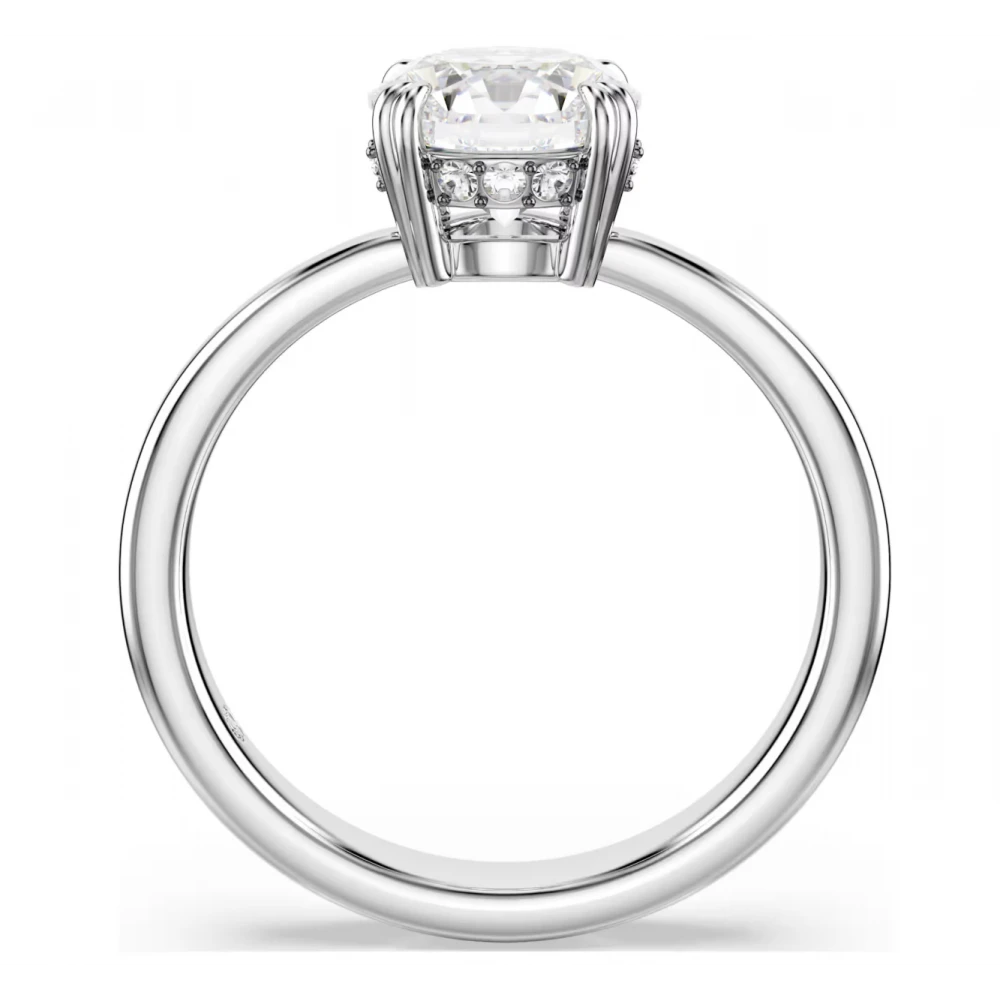 SWAROVSKI Δαχτυλίδι κοκτέιλ Stilla, Στρογγυλή κοπή, Λευκό, σε Ασημί Τόνο 5717939