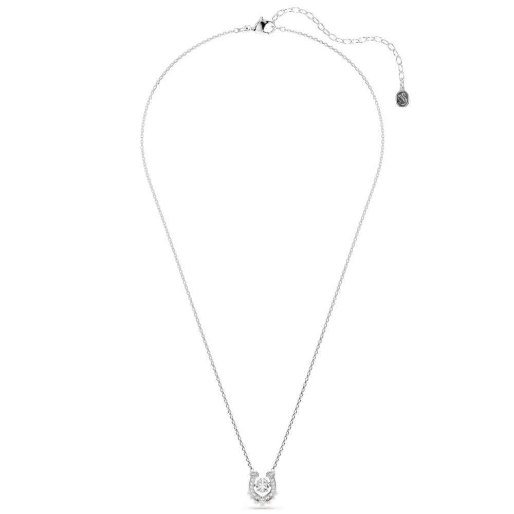 SWAROVSKI Symbolica, Μενταγιόν με Αλυσίδα, Crystal Pearl, Στρογγυλή κοπή, Pave, Λευκό, Πέταλο, Επιμετάλλωση ροδίου 5736972