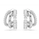 SWAROVSKI Σκουλαρίκια Κρίκοι Hyperbola, Στρογγυλή Κοπή, Λευκά, Επιμετάλλωση ροδίου 5737110