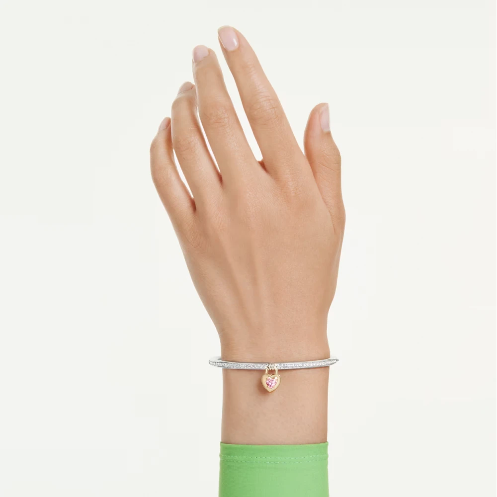 SWAROVSKI Άκαμπτο Βραχιόλι Idyllia, Καρδιά, Ροζ, Διάφορα Μέταλλα 5737266