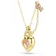 SWAROVSKI Idyllia Μενταγιόν με αλυσίδα, Ροζ, Μίξη Κοπών, Καρδιά με Κλειδί, Χρυσός Τόνος 5737288