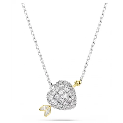 SWAROVSKI Idyllia Μενταγιόν με αλυσίδα, Λευκό, Μίξη Κοπών, Καρδιά με Βέλος, Διάφορα Μέταλλα 5737291