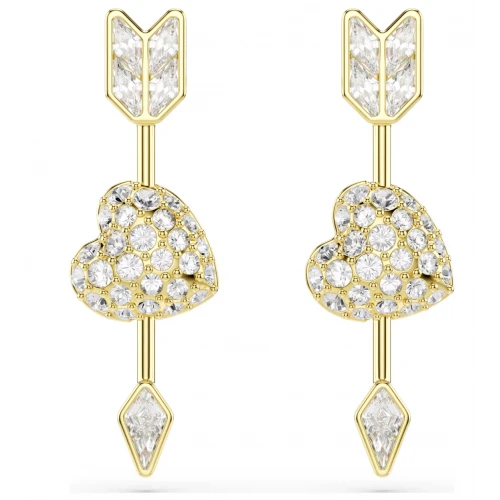 SWAROVSKI Σκουλαρίκια-σταγόνα Idyllia Μείξη κοπών, Λευκά, Επιμετάλλωση σε Χρυσό Τόνο 5737295