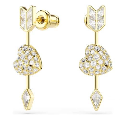 SWAROVSKI Σκουλαρίκια-σταγόνα Idyllia Μείξη κοπών, Λευκά, Επιμετάλλωση σε Χρυσό Τόνο 5737295