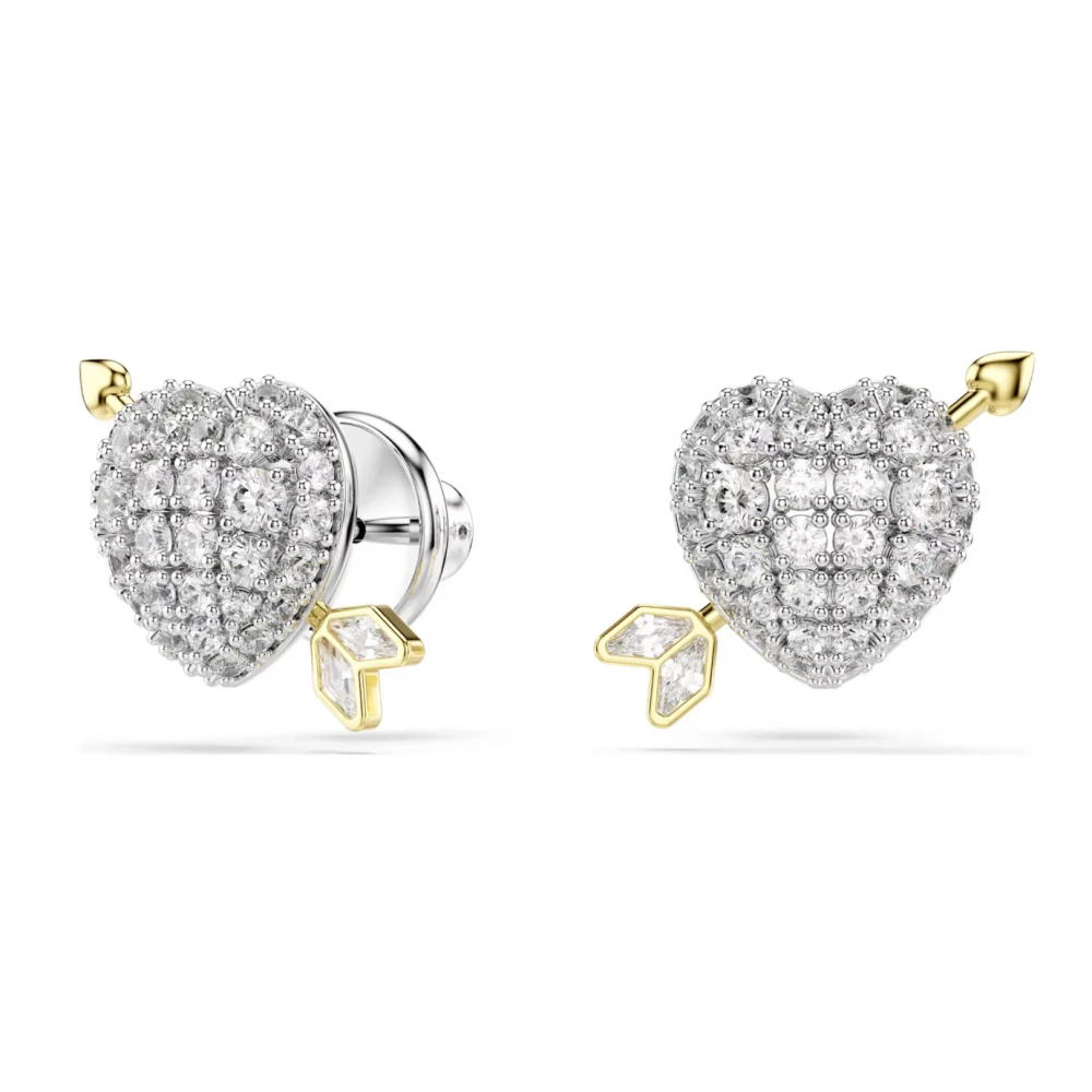 SWAROVSKI Σκουλαρίκια Idyllia Μείξη κοπών, Λευκά, Καρδιά με Βέλος, Διάφορα Μέταλλα 5737298