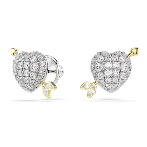 SWAROVSKI Σκουλαρίκια Idyllia Μείξη κοπών, Λευκά, Καρδιά με Βέλος, Διάφορα Μέταλλα 5737298