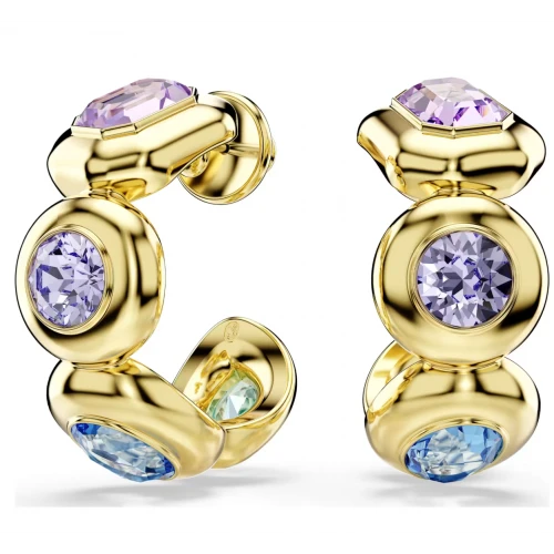 SWAROVSKI Gema Σκουλαρίκια Πολύχρωμα, Μίξη Κοπών, Επιμετάλλωση σε Χρυσό Τόνο 5737444