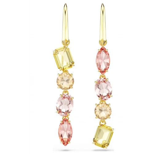 SWAROVSKI Gema Ασύμμετρα Σκουλαρίκια Ροζ, Μίξη Κοπών, Επιμετάλλωση σε Χρυσό Τόνο 5737454
