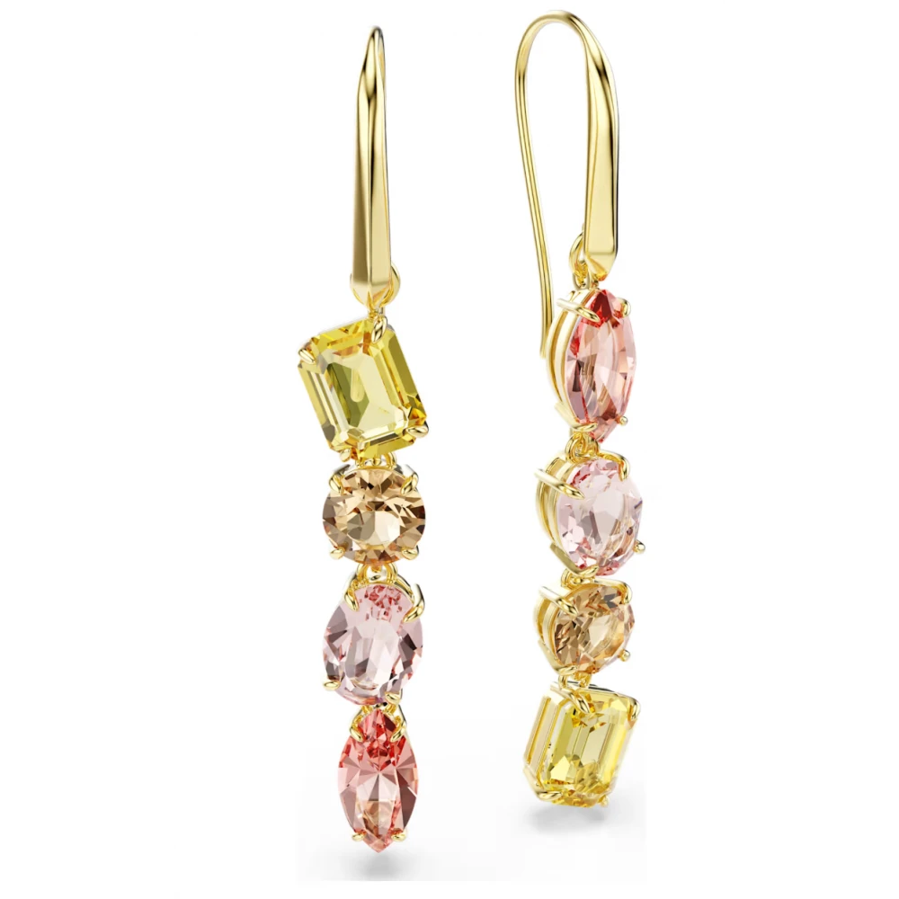 SWAROVSKI Gema Ασύμμετρα Σκουλαρίκια Ροζ, Μίξη Κοπών, Επιμετάλλωση σε Χρυσό Τόνο 5737454