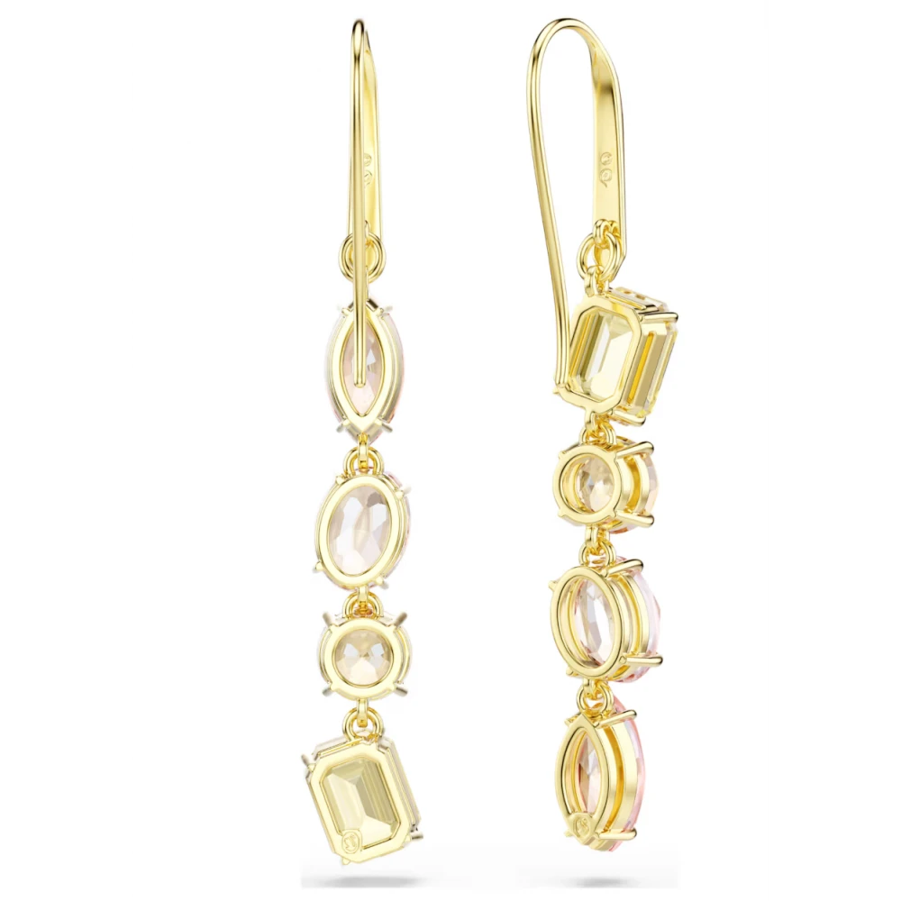SWAROVSKI Gema Ασύμμετρα Σκουλαρίκια Ροζ, Μίξη Κοπών, Επιμετάλλωση σε Χρυσό Τόνο 5737454