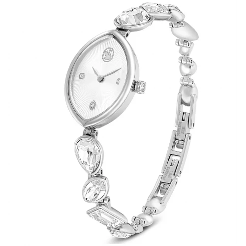 SWAROVSKI Ρολόι Gema Κρυστάλλινο μπρασελέ, Ασημί τόνος, Ανοξείδωτο ατσάλι, 5737955