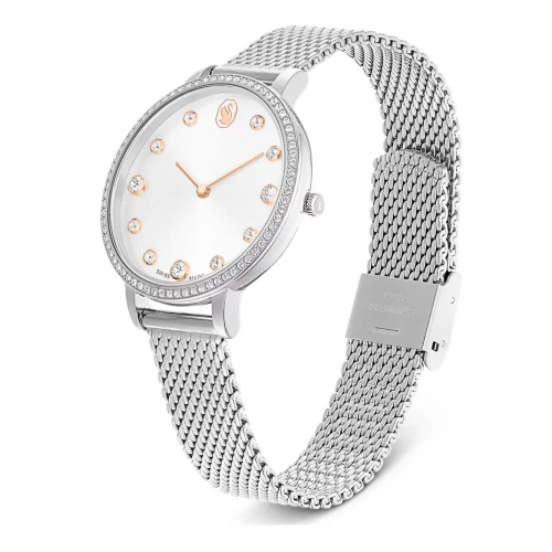 SWAROVSKI Clarica Ρολόι Ελβετικής Κατασκευής με Μπρασελέ από Ανοξείδωτο Ατσάλι σε Ασημί Τόνο 5740971
