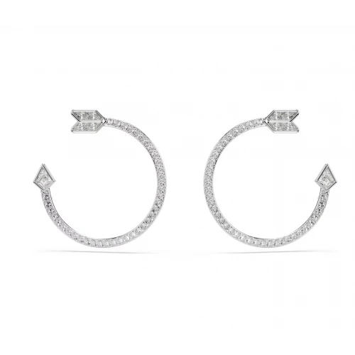 SWAROVSKI Κρίκοι Idyllia Μείξη κοπών, Βέλος, Λευκά, Επιμετάλλωση ροδίου 5741522