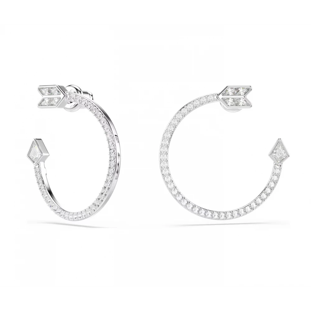 SWAROVSKI Κρίκοι Idyllia Μείξη κοπών, Βέλος, Λευκά, Επιμετάλλωση ροδίου 5741522