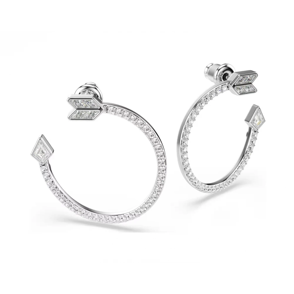 SWAROVSKI Κρίκοι Idyllia Μείξη κοπών, Βέλος, Λευκά, Επιμετάλλωση ροδίου 5741522