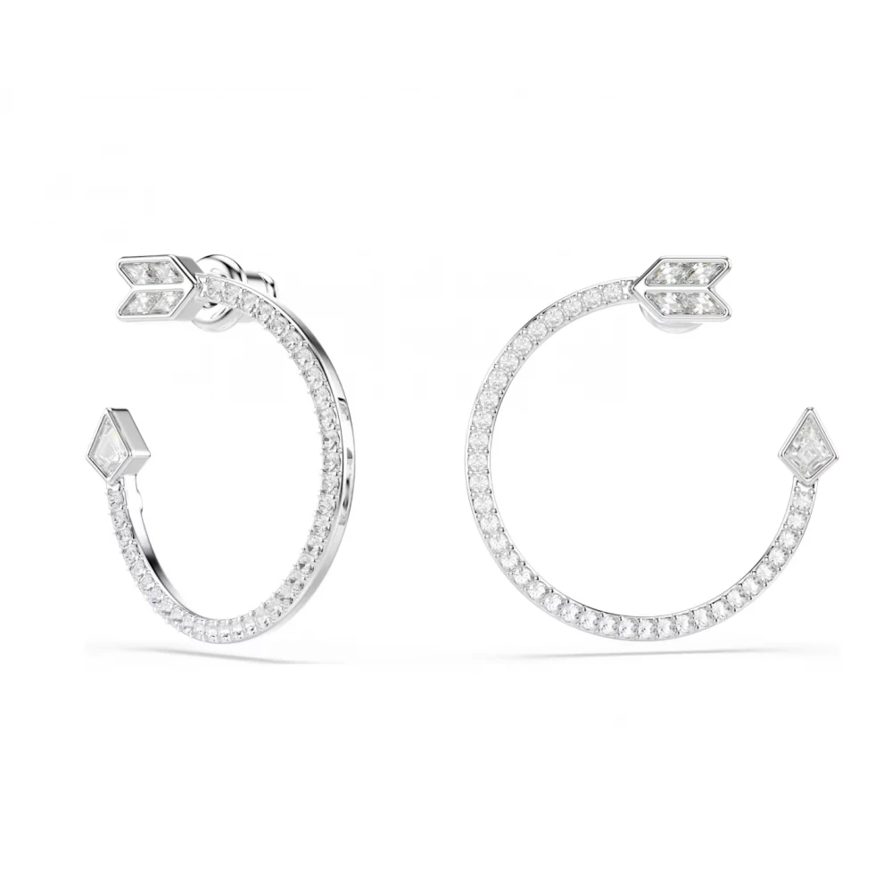 SWAROVSKI Κρίκοι Idyllia Μείξη κοπών, Βέλος, Λευκά, Επιμετάλλωση ροδίου 5741522