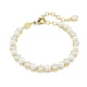 SWAROVSKI Βραχιόλι Tennis Matrix Crystal Pearl, Λευκό, Επιμετάλλωση σε Χρυσό Τόνο 5742026