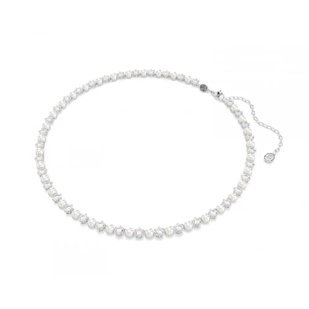 SWAROVSKI Matrix Set, Crystal pearl, Στρογγυλή κοπή, Λευκό, Επιροδιωμένο 5742040