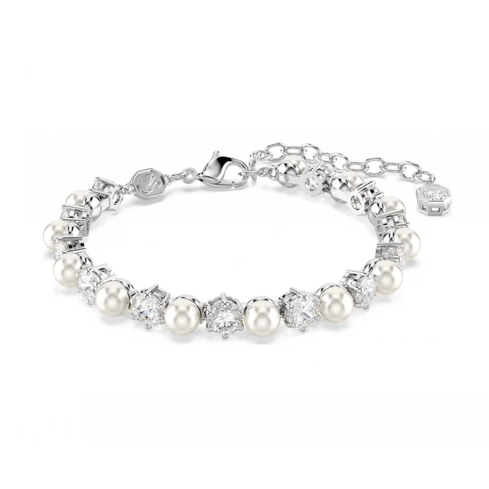 SWAROVSKI Matrix Set, Crystal pearl, Στρογγυλή κοπή, Λευκό, Επιροδιωμένο 5742040