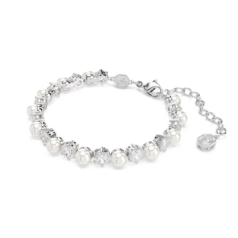 SWAROVSKI Matrix Set, Crystal pearl, Στρογγυλή κοπή, Λευκό, Επιροδιωμένο 5742040