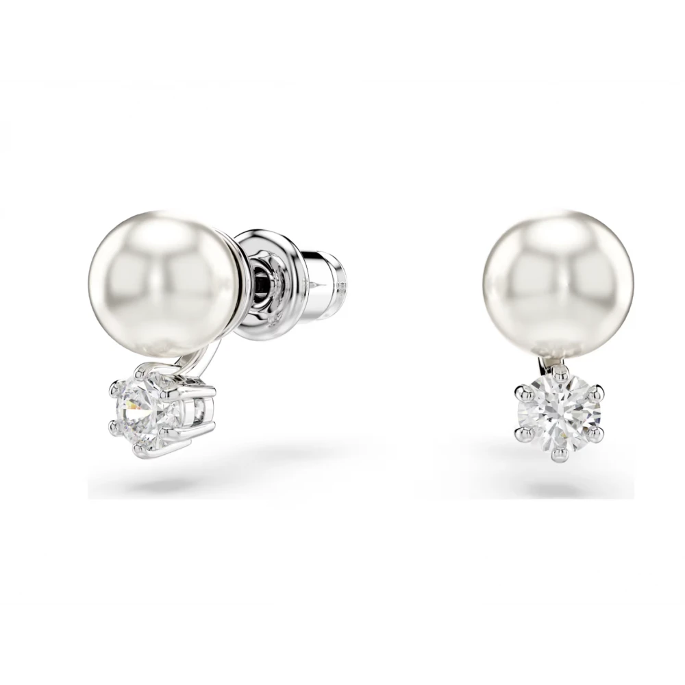 SWAROVSKI Matrix Set, Crystal pearl, Στρογγυλή κοπή, Λευκό, Επιροδιωμένο 5742040