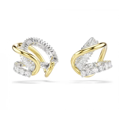 SWAROVSKI Σκουλαρίκια Κρίκοι Hyperbola, Μίξη Κοπών, Λευκά, Φινίρισμα από Διάφορα Μέταλλα 5742842