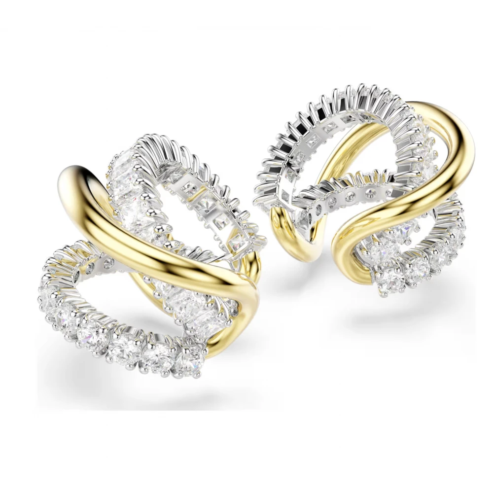 SWAROVSKI Σκουλαρίκια Κρίκοι Hyperbola, Μίξη Κοπών, Λευκά, Φινίρισμα από Διάφορα Μέταλλα 5742842