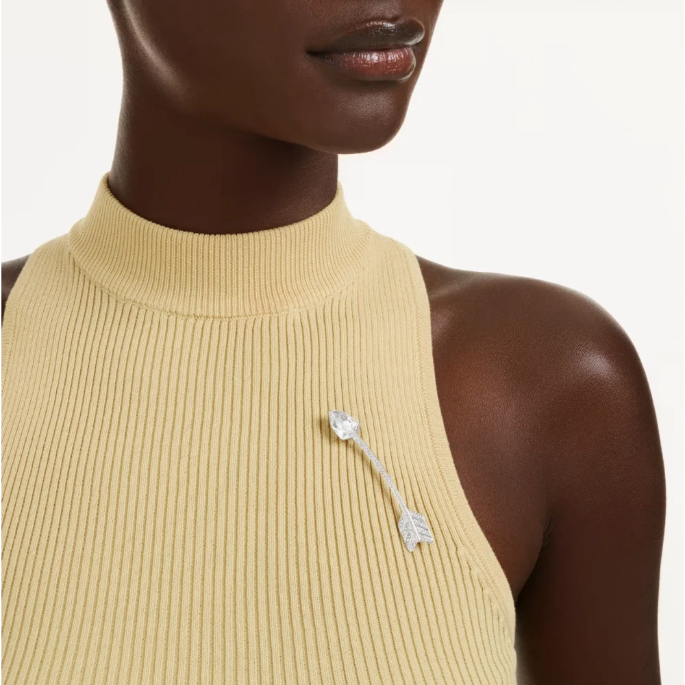 SWAROVSKI Καρφίτσα Idyllia, Μείξη κοπών, Βέλος, Λευκή, Επιμετάλλωση ροδίου 5742952