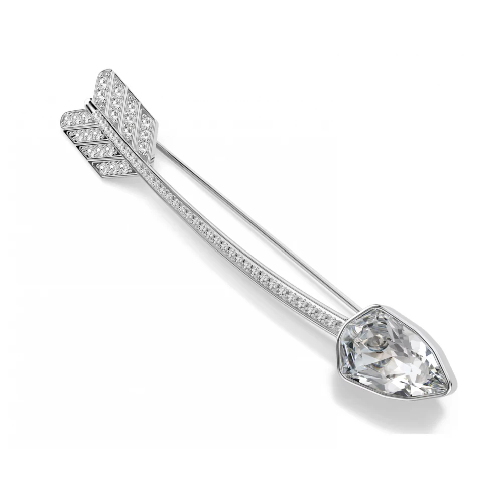 SWAROVSKI Καρφίτσα Idyllia, Μείξη κοπών, Βέλος, Λευκή, Επιμετάλλωση ροδίου 5742952