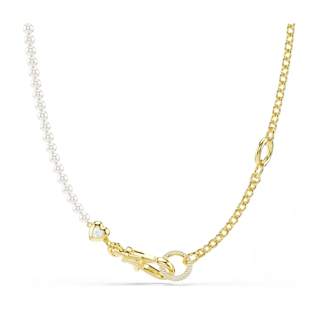 SWAROVSKI Κολιέ Idyllia Crystal Pearl, Λευκό, Επιμετάλλωση σε χρυσό τόνο 5742961