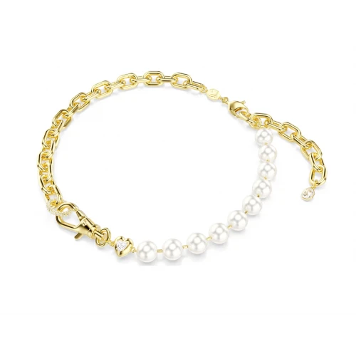 SWAROVSKI Κολιέ Idyllia Crystal Pearl, Λευκό, Επιμετάλλωση σε χρυσό τόνο 5743993