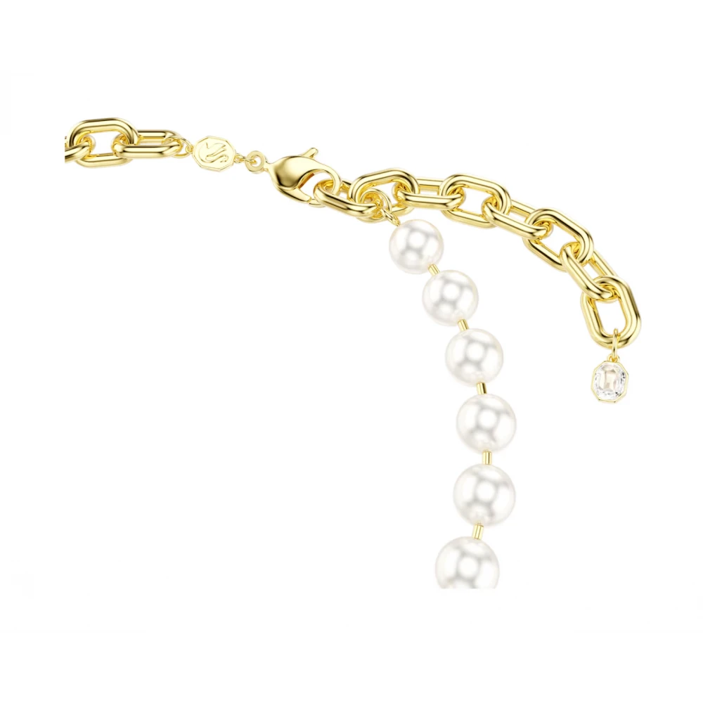 SWAROVSKI Κολιέ Idyllia Crystal Pearl, Λευκό, Επιμετάλλωση σε χρυσό τόνο 5743993