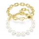 SWAROVSKI Κολιέ Idyllia Crystal Pearl, Λευκό, Επιμετάλλωση σε χρυσό τόνο 5743993