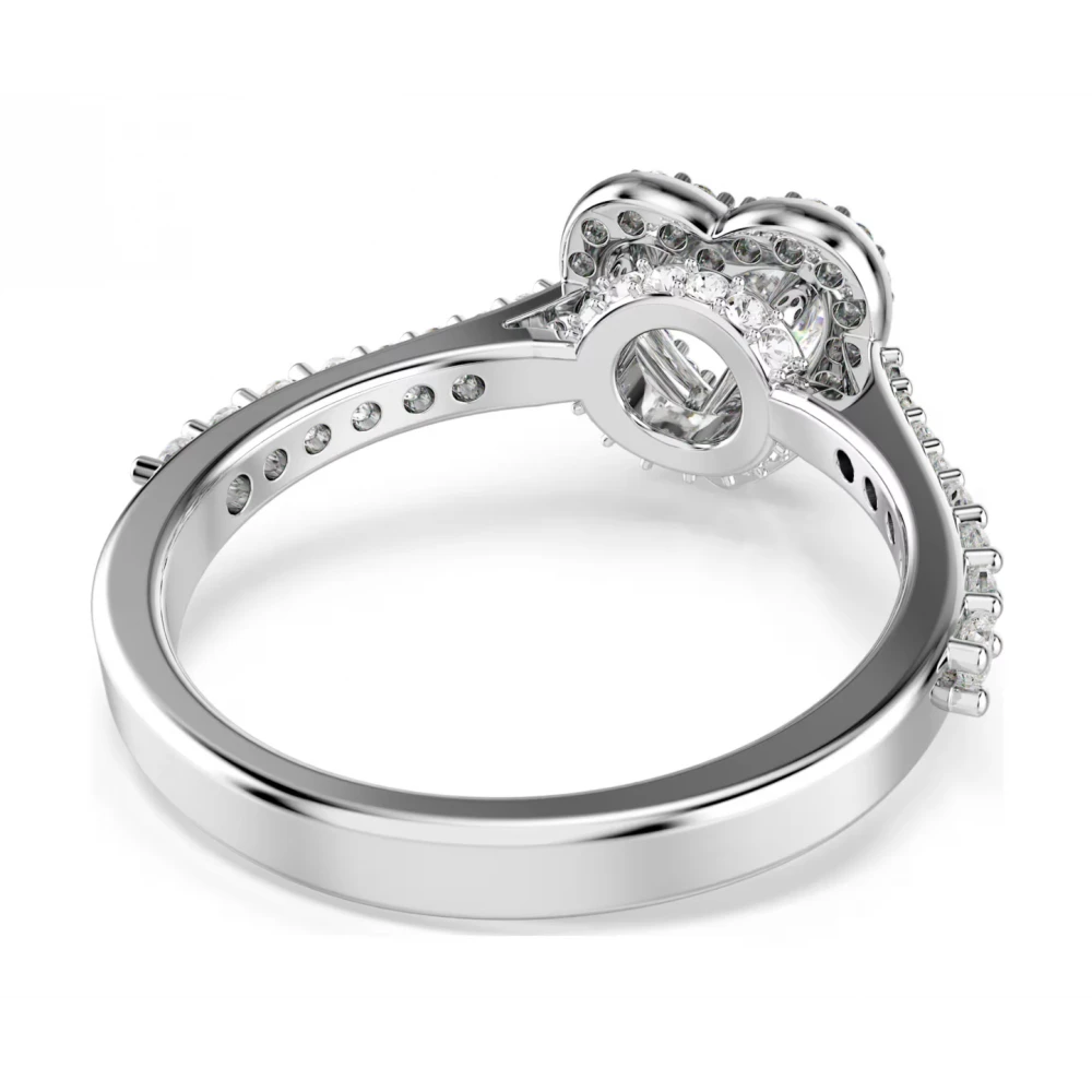 SWAROVSKI Una Angelic Δαχτυλίδι, Μίξη Κοπών, Καρδιά, Λευκό, Επιμετάλλωση Ροδίου 5744046