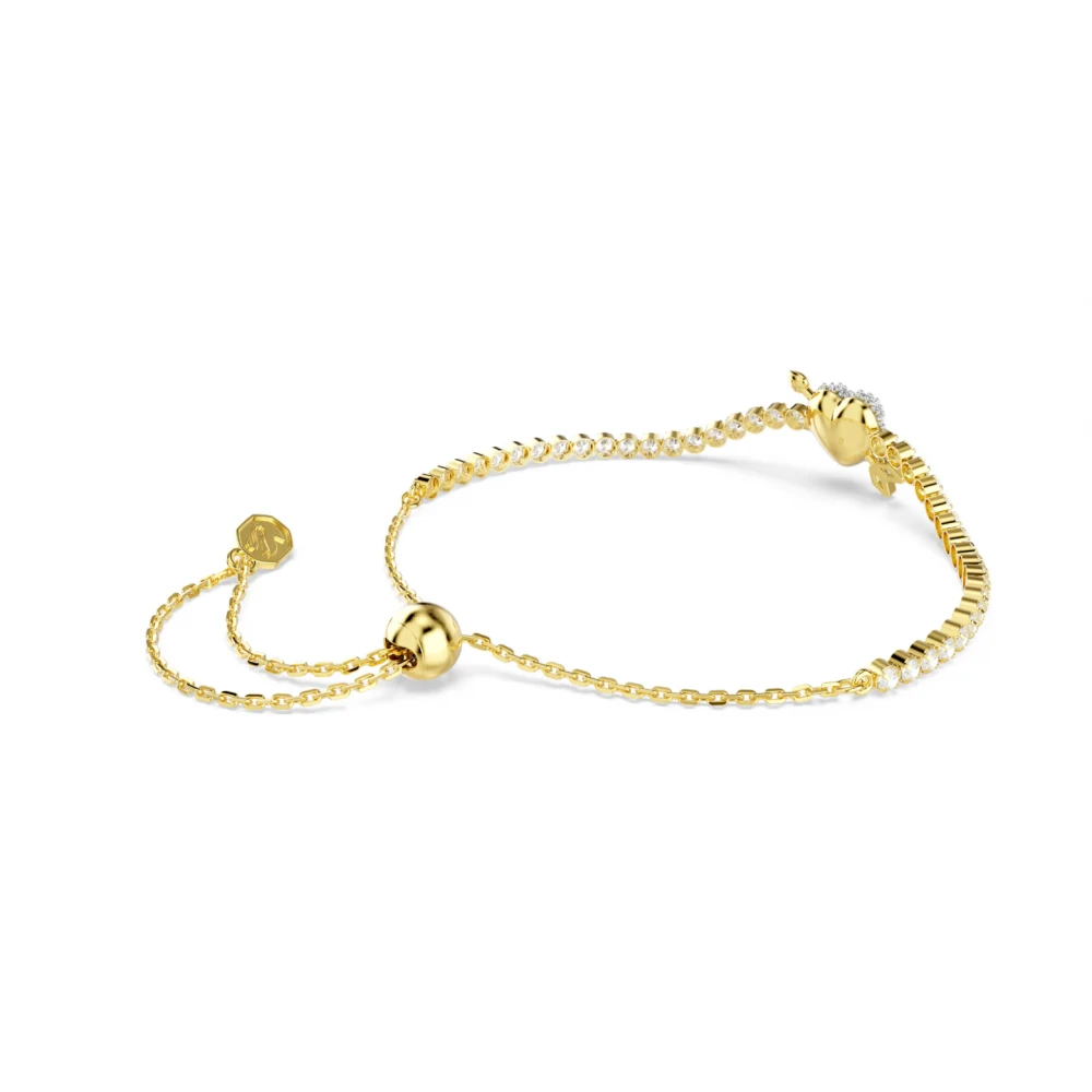 SWAROVSKI Βραχιόλι Idyllia, Μίξη Κοπών, Καρδιά με Βέλος, Λευκό, Επιμετάλλωση σε χρυσό τόνο 5744061