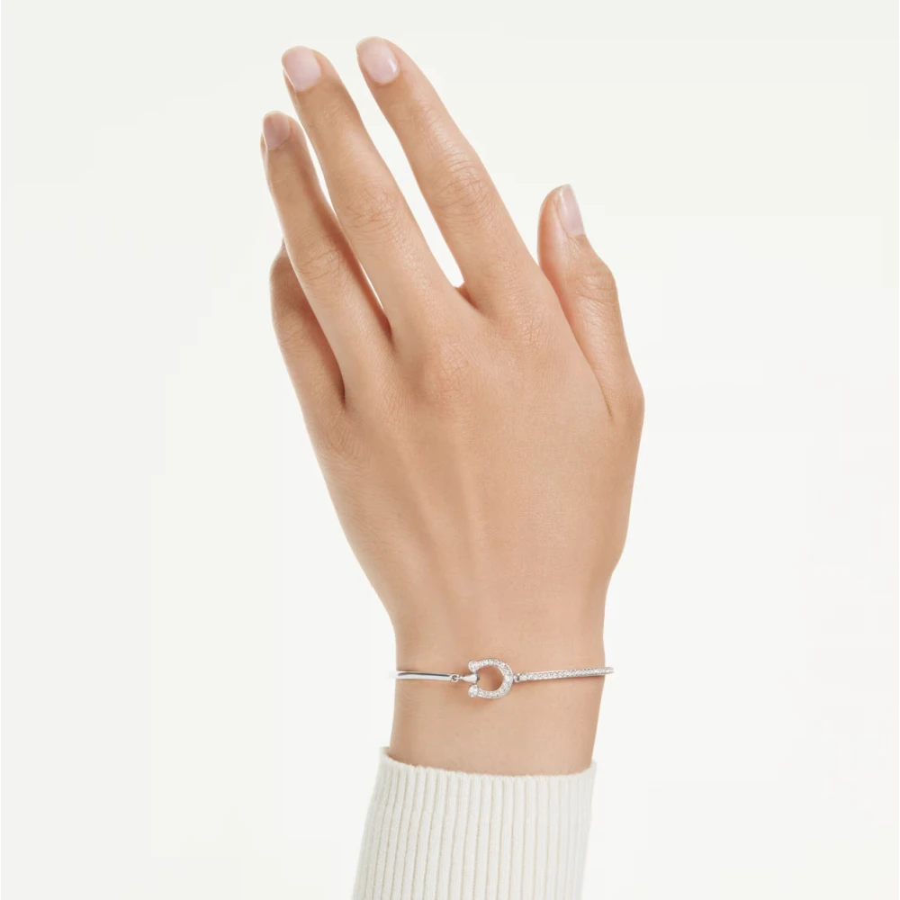 SWAROVSKI Βραχιόλι Symbolica, Pave, Πέταλο, Λευκό, Επιμετάλλωση ροδίου 5746220