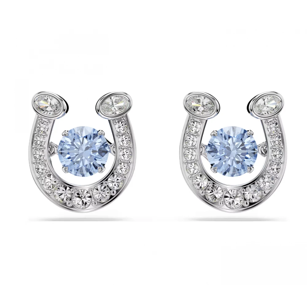 SWAROVSKI Symbolica Σκουλαρίκια, Στρογγυλή Κοπή, Μπλε, Pave, Πέταλο, Επιροδιωμένα 5746563