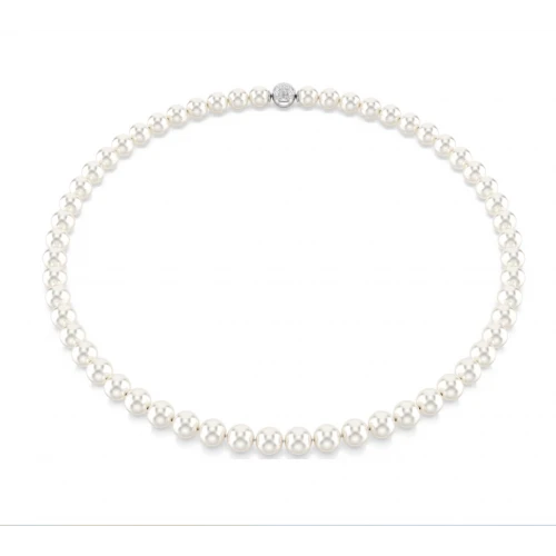 SWAROVSKI Κολιέ Matrix Crystal Pearl, Λευκό, Επιμετάλλωση ροδίου 5747746