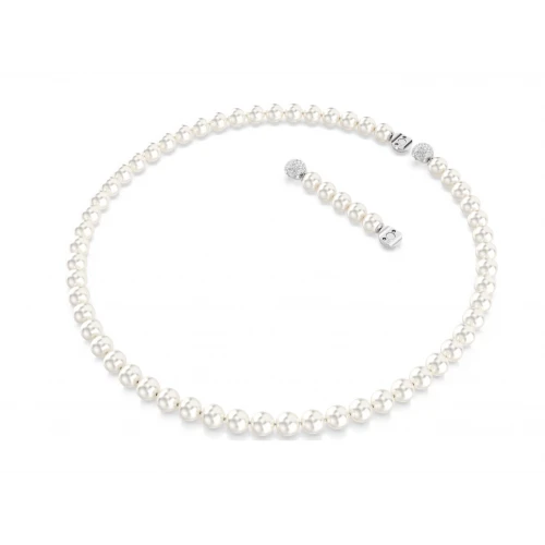 SWAROVSKI Κολιέ Matrix Crystal Pearl, Λευκό, Επιμετάλλωση ροδίου 5747746