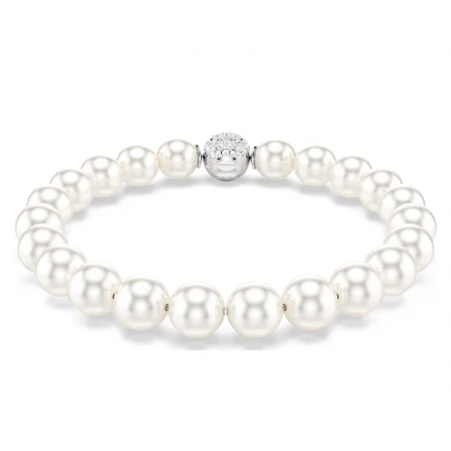 SWAROVSKI Βραχιόλι Matrix Crystal Pearl, Λευκό, Επιμετάλλωση ροδίου 5747747