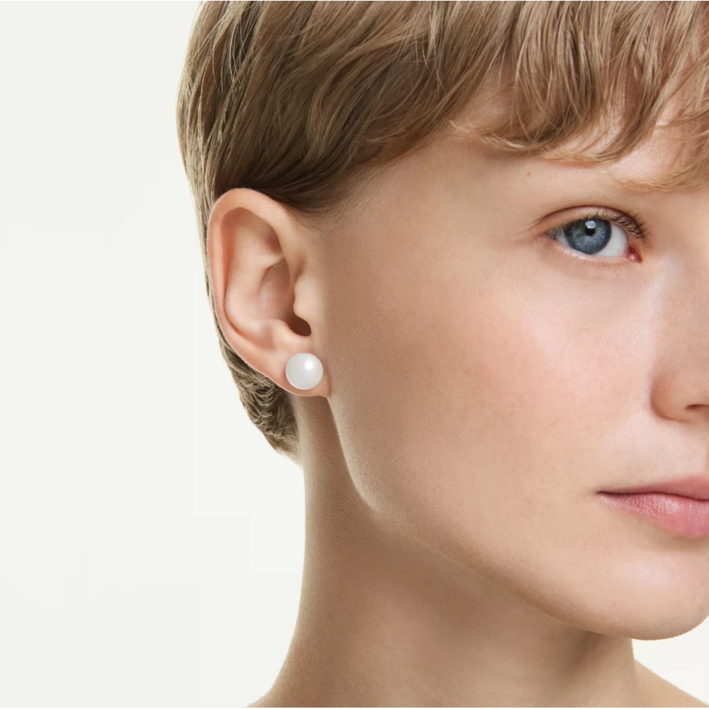 SWAROVSKI Σκουλαρίκια Matrix, Crystal pearl, Λευκό, Επιροδιωμένο 5747752