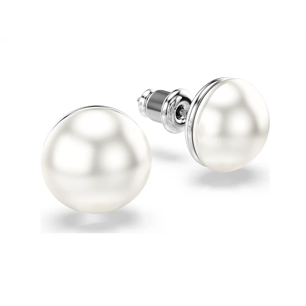 SWAROVSKI Σκουλαρίκια Matrix, Crystal pearl, Λευκό, Επιροδιωμένο 5747752