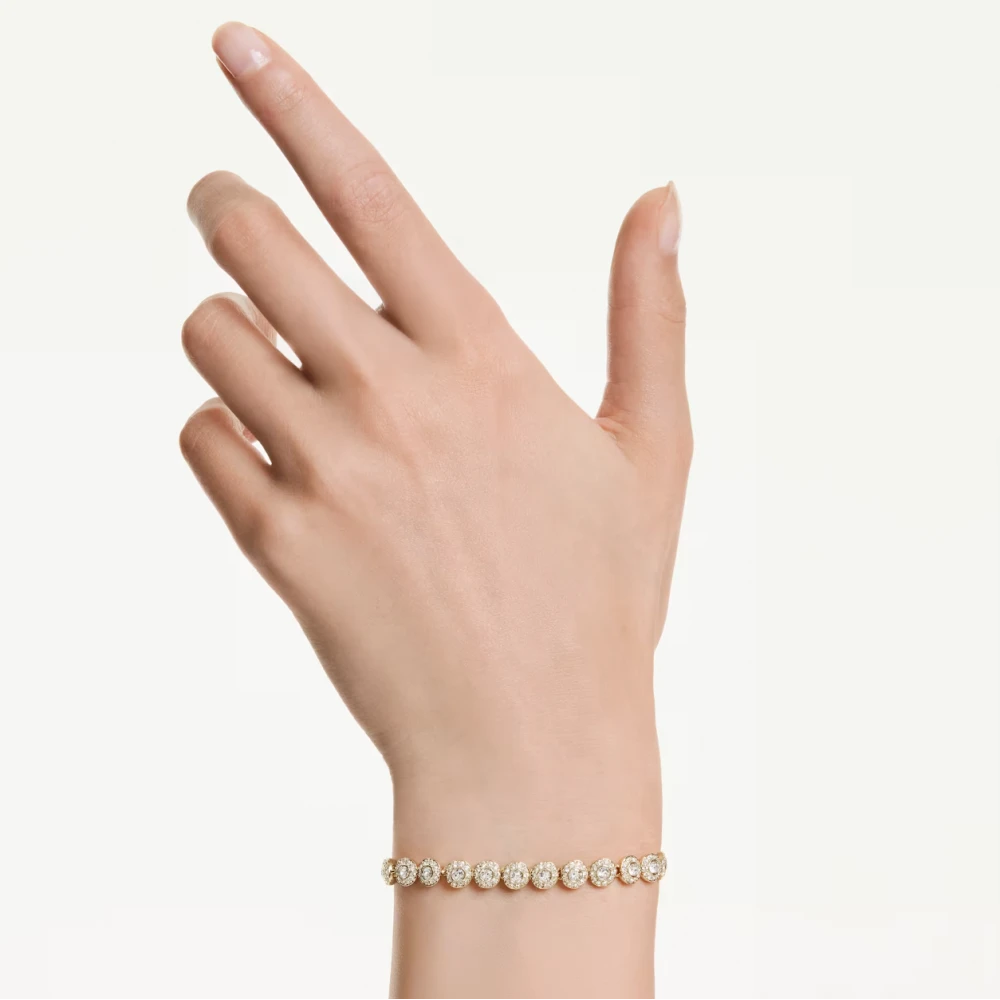 SWAROVSKI Una Angelic Βραχιόλι Στρογγυλή Κοπή, Λευκό Eπιμετ΄άλλωση σε Χρυσό Τόνο 5749386