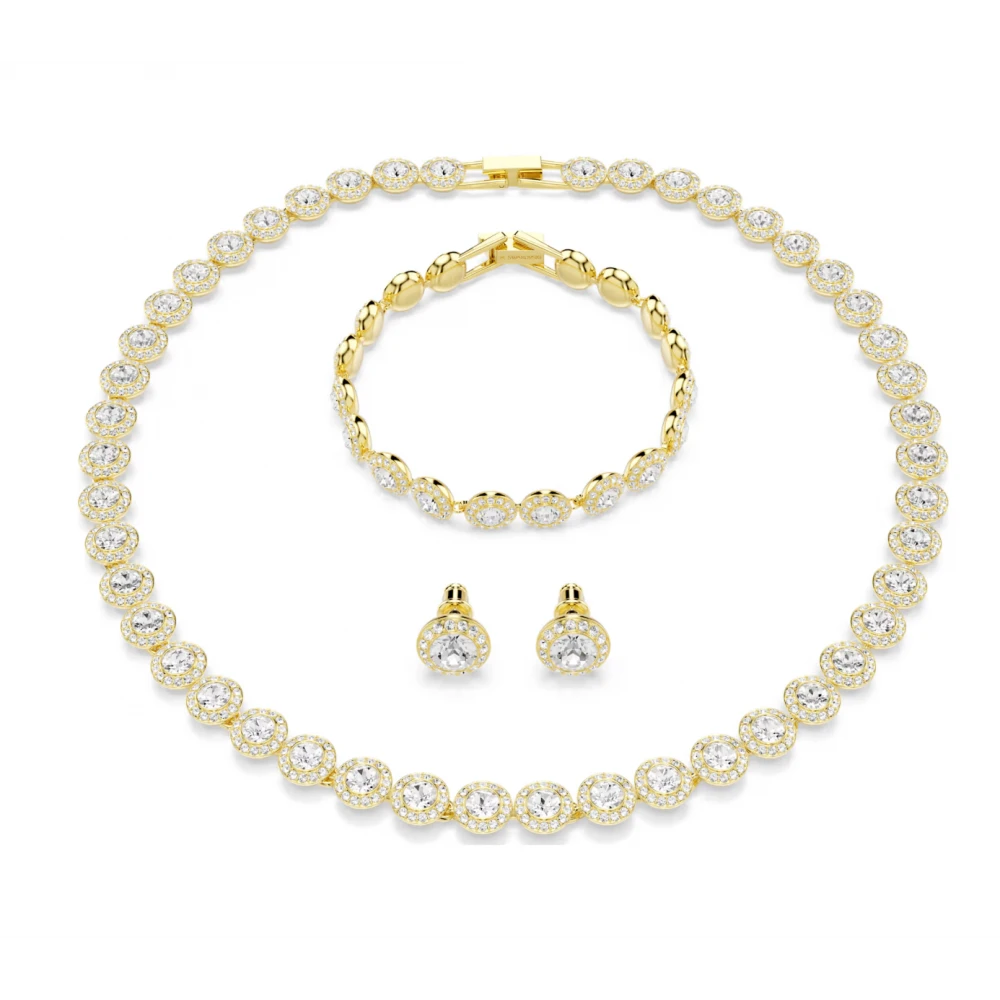 SWAROVSKI Una Angelic Set Στρογγυλή Κοπή, Λευκό, Επιμετάλλωση Ροδίου 5750619