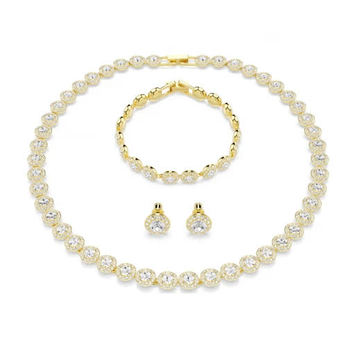 SWAROVSKI Una Angelic Set Στρογγυλή Κοπή, Λευκό, Επιμετάλλωση Ροδίου 5750619