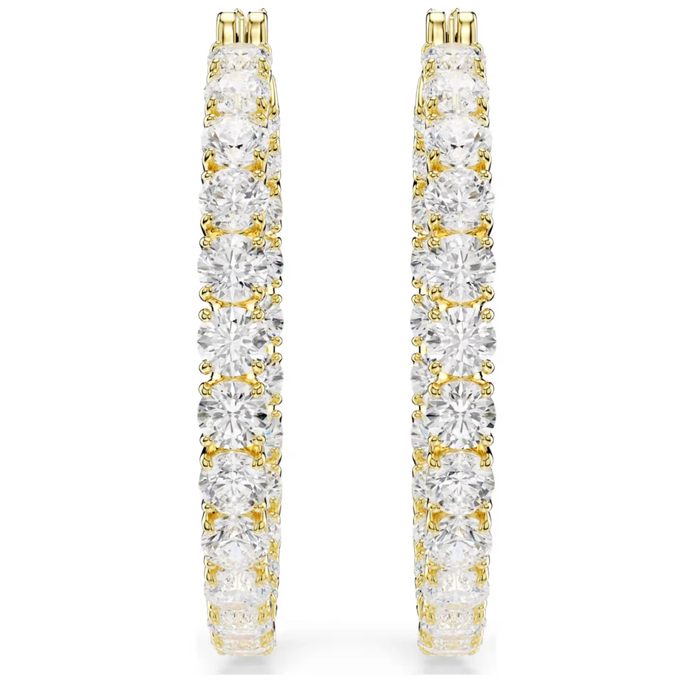 SWAROVSKI Κρίκοι Matrix, Στρογγυλή Κοπή, Λευκά, Επιμετάλλωση σε Χρυσό Τόνο 5750620
